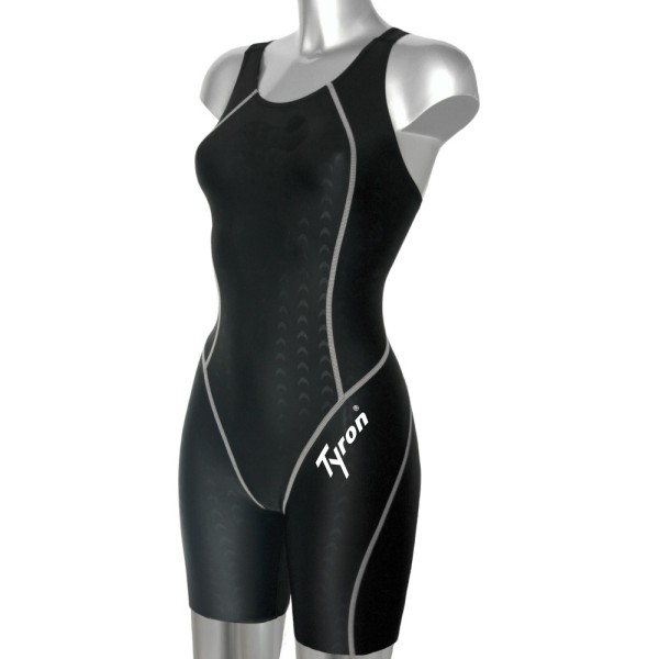TYRON Speed Line Schwimmanzug Full-Knee (schwarz / weiße Naht)