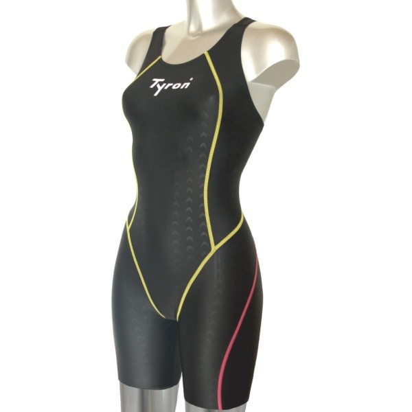 TYRON Speed Line Schwimmanzug Full-Knee (schwarz / bunte Naht)